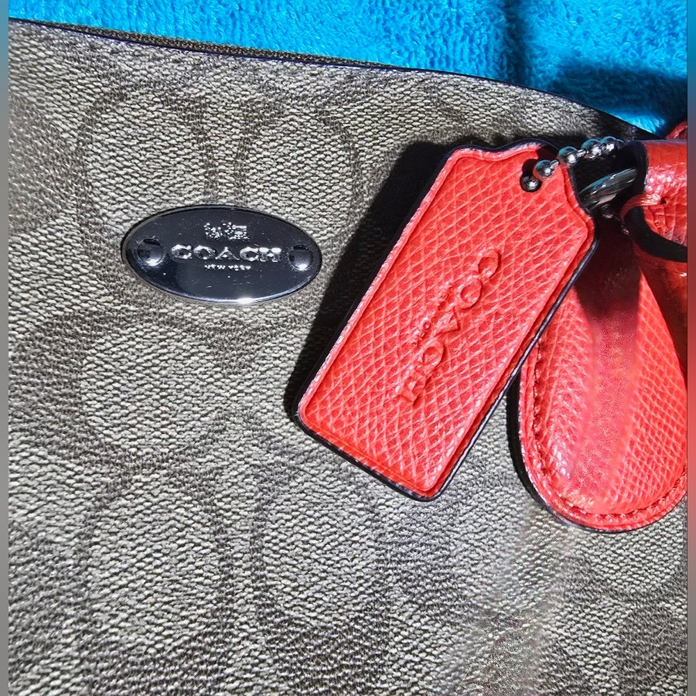 Coach Cora Orange/Signature Coated Canvas and Leather Dome Satchel - Picture 3 of 10